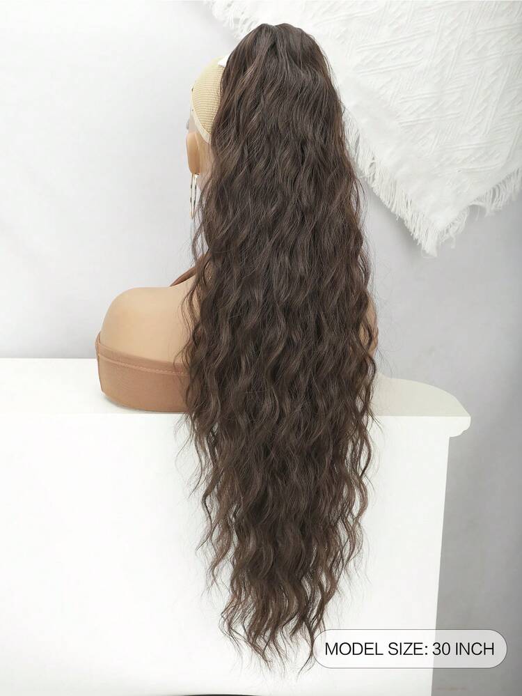 马尾辫接发，爪夹马尾辫接发，女士长波浪马尾接发，蓬松自然，合成 30 英寸夹式马尾辫假发，适合日常使用 - 彩色 - 查看 10