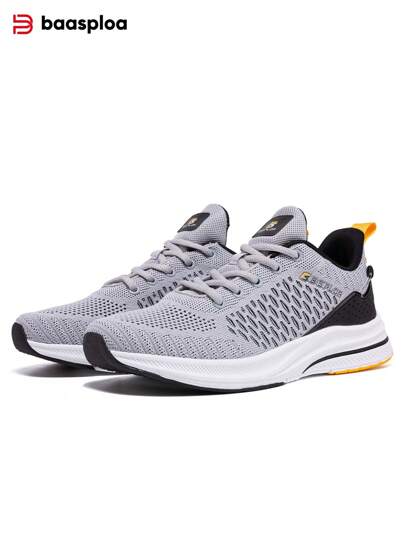 baasploa Men's Running Shoes Mesh Non-Slip Classic Sports Shoes Outdoor Leisure Lightweight Running Men's Casual Sports Shoes Sneakers Easy Wear Shoes Height Shoes Non Slip Shoes Men