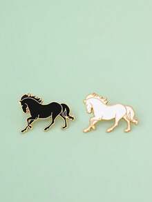 1pc Literary Gift: Dream As A Horse Emblem Brooch Lucky White Horse Exam Black Horse Bag Pendant Suitable For Clothes, Shirts, Ties, Suit Collars, Jackets, Backpack Accessories Office Accessories Jewelry Christmas Halloween Pins, Autumn-Winter Accessories, Suitable For Teens, Youth, Men, Casual, Outdoor, Athletic, Vacation, Graduation Gifts, Birthday, Daily Wear Clothes Pin Funny Cute Teacher Gifts Costume Accessories Bag Charms - Many - View 3