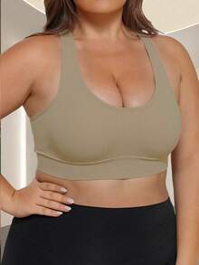 Áo ngực thể thao lưng chéo liền mạch cỡ lớn dành cho tập luyện Áo ngực nâng ngực chống sốc có đệm hỗ trợ cao khi tập luyện - Hồng - Xem 6