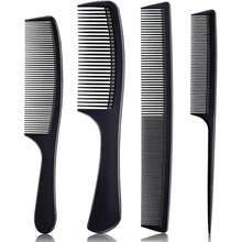 4 Piezas de Peines para Mujeres y Hombres, Set de Peines de Fibra de Carbono Negra Premium para Teasing y Parting, Peines para Estilistas de Cabello. - Negro - Ver 1