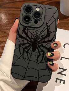 Cool Spider Phone Case 1Pc Black Spider Graphic Full Coverage Shockproof TPU Phone Case Compatible With IPhone 17 16 15 14 13 12 11 Pro Max, S24/23/22/21 Ultra, A55/54/53/51/52 - 款式1(1pc) - 查看 4