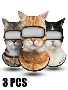 Musion 1/2/3pcs 3D Cat Ski Balaclava Sheisty Face Mask With Ears - Multicolor - View 16
