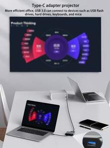 Type-C Four-In-One Docking Station, USB3.0 High-Speed Transmission, 4K High Definition, PD100W Fast Charging, Wide Compatibility