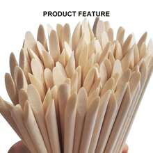1000/500/300/100/10pcs Orange Wood Cuticle Pusher, Double-Sided Multi-Purpose Wooden Cuticle Remover, Manicure Pedicure Tool, Cuticle Pusher Or Eyebrow Waxing Stick, For Facial Hair Removal - Ginger - View 5