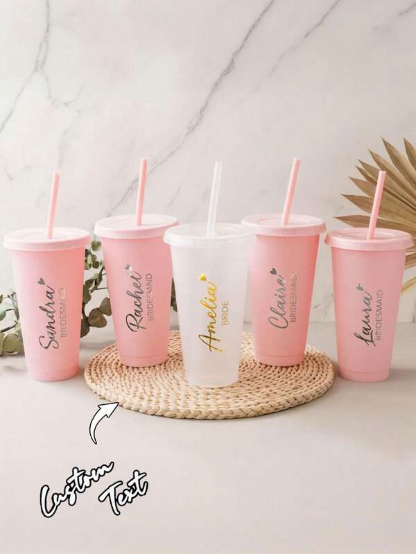 Copos de Água para Despedida de Solteiro - Copos com Canudo Coloridos, Copos de Grande Capacidade, Presentes Personalizados para Madrinhas, Copos de Água Personalizados para a Noiva, Presentes para Madrinhas, Presentes para Despedida de Solteiro, Sacolas com Canudo, Presentes de Viagem para Meninas, Copos de Água Personalizados