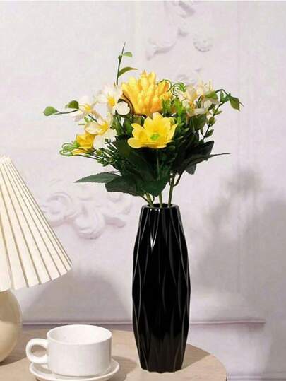 1pc Elegante Vase Bloemen Arrangement Lifelike Rose Flowers Living Room, Dining Table, Creative Dry/Fresh Flower Birthday Graduation Home Room Glass view 11