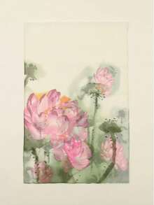 1 件女士时尚优雅花卉印花轻质围巾，适合日常和度假穿着 - 綠色 - 查看 3