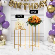 2 Pack Wedding Flower Stand Metal Display Holder For Ceremony Party Decor Centerpiece Display - Gold - View 9