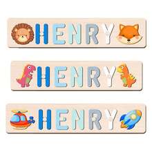 1 Pieza Rompecabezas personalizado con nombre, personaliza tu nombre, múltiples colores, se puede combinar con elementos lindos, juguetes educativos de madera para el aprendizaje temprano, regalo para bautizo o aniversario de bebé