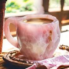 11 Oz Resin Coffee Mug, 130ml Mineral Crystal Coffee Mug With Handle, Elegant Decorative Gifts For Home, Office Halloween, Thanksgiving, Christmas - 深灰色 - 查看 2