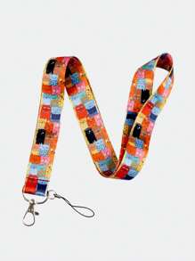 1 件可爱卡通猫戴太阳镜手机挂绳长丝带证书挂绳颈钥匙卡夹挂绳汽车配件包饰学院哥特 Y2k 包配件挂绳带身份证夹汽车配件包饰 - 彩色 - 查看 8