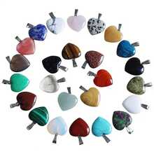 15/20/30pcs Assorted Natural Stone Pendant, Teardrop & Heart Shaped Charms, Suitable For Jewelry Making - Multicolor - View 3