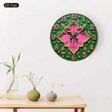 1 Piece Large 10inch Greek Alphabet Clock - Elegant Pink And Green Modern Or Traditional Decoration, Golden Hands, Silent Quartz Movement, Easy-To-Read Numerals - Suitable For Living Room, Bedroom, Office, Greek House Decoration - Battery Not Included - Ideal Gift For Capa Alpha Sorority Members, 2D Flat - 1個 - 查看 4