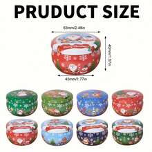 16packs Christmas Themed Metal Candle Jars, 2.5Oz Scented Candle Tin Box, Empty Tin Can With Lid, Holiday Home Kitchen Decoration, Party Supplies, Gift Jars For DIY Candle Making, Christmas Decorations, Candy Storage Boxes, Party Favors, Home And Room Decorations, Etc., Christmas Gifts - Multicolor - View 3