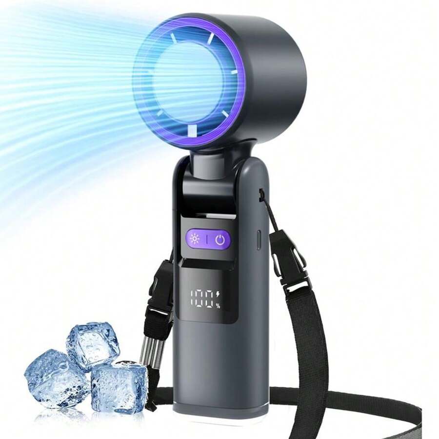 SULVGO 4000mAh Portable Handheld Turbo Fan, 199 Gear Wind Rechargeable Handheld Fan, Semiconductor Refrigeration Air Turbo Tech Cooling Fan, Multifunctional Fan For Outdoor Activities, Travel, Working, Personal Fan, Wearable Cooling Fans, Portable Mini Fan - Nhiều màu - Xem 1