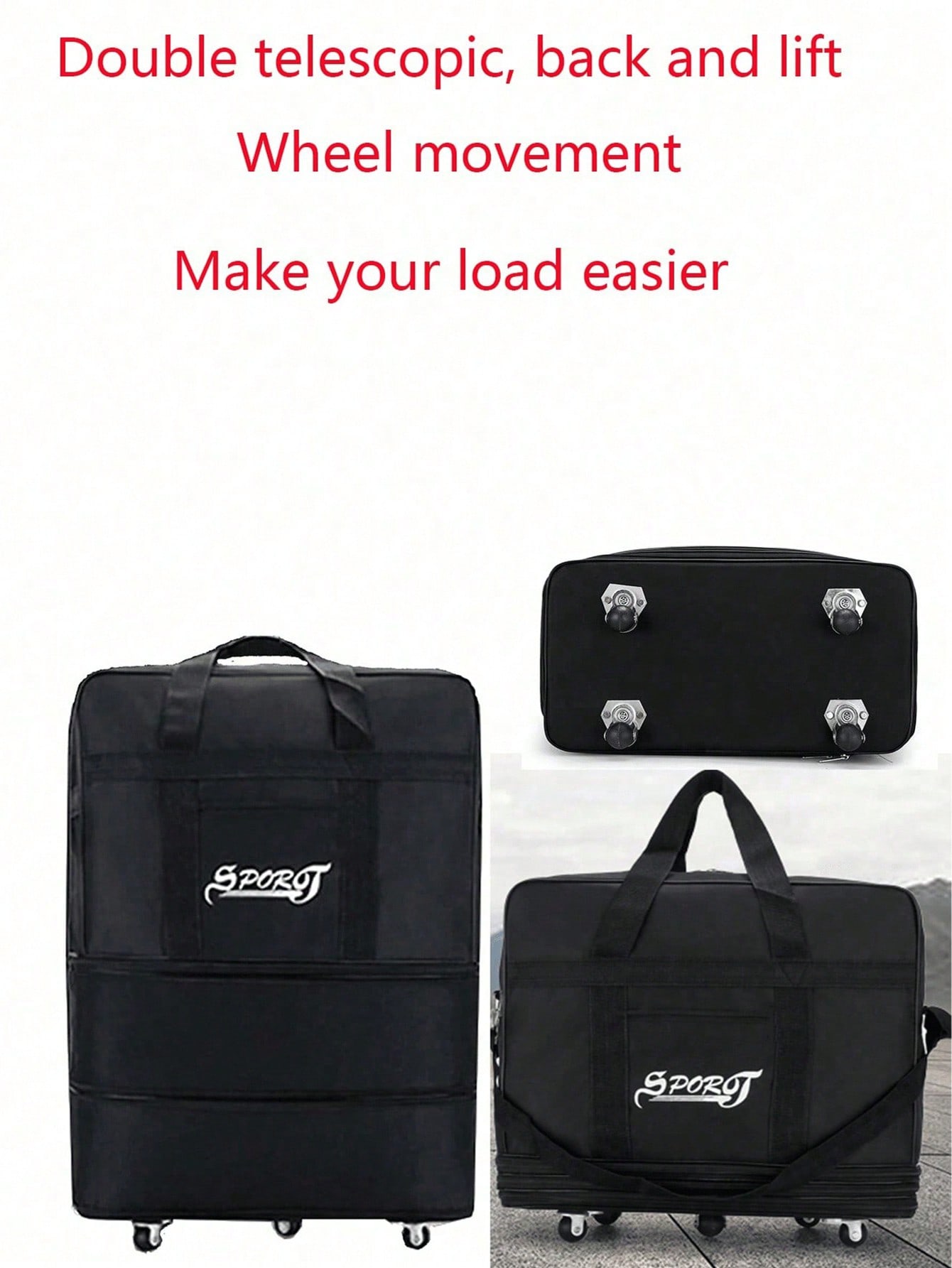 1 حقيبة سفر كبيرة السعة قابلة للطي ومقاومة للماء،...