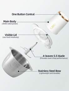 1pc Corded Electric LAC Household 3L Capacity Meat Grinder With Lock, Detachable, Easy Clean, 4 Blade, Dual Speed - For Mincing Meat & Making Garlic Paste - UK Plug(220-240V) - View 6