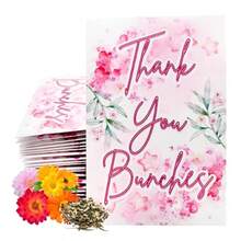 Wildflower Seed Packets Thank You Bunches Party Favors Pack Of 30 Express Gratitude With A Wildflower Seed Mix Pink Cursive Text - hỗn hợp - Xem 1