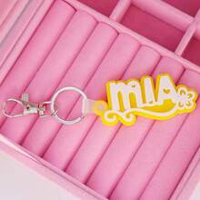 1pc Customized Acrylic Letter Name Keychain, Personalized Double-Layer Glitter Keychain, Colorful Backpack Pendant, Suitable For Bags, Water Bottles, Perfect Birthday Gift For Women And Family, Decorative Keychain, Fun Design, Charming Accessory, Cute Keychain - Steel Keychain + White Button - View 22