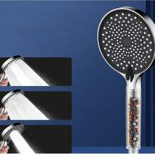 Shower Head With Filter, High-Pressure Dechlorination And Anti-Limescale, Three-Stage Shower Head, Rain Mode, Suitable For Bathroom And Bathtub, Hand Shower - Bạc - Xem 6