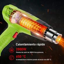 Pistola Eléctrica Calor Temperatura Ajustable 2000w Boquilla - Tipo de Enchufe A USA (110-127V) - Ver 3