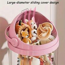 163cm/ 64inch Extra Large And Adjustable Vertical Toy Storage Tube, 2025 New Stuffed Animal Storage Tube With Handle, Stuffed Animal Storage Tube, Pet Transparent Bucket With Handle, Large Stuffed Animal Storage Tube - Hồng - Xem 6