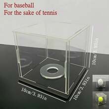Caja de presentación acrílica, fija con placa inferior, adecuada para exhibir baloncesto, fútbol y rugby, a prueba de polvo, hace lucir - Blanco - Ver 8
