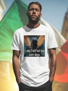 Today I Will Eat Two Corn Dogs Maglietta Uomo Divertente Moda Casual Idea Regalo Estate T Shirt Comoda Traspirante Alta Qualità Must Have Sconto Offerta Speciale