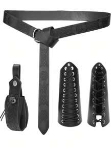1 pieza Conjunto de accesorios de cinturón de caballero medieval, disfraz de estilo vikingo vintage para carnaval, fiesta de Halloween, decoración de otoño, accesorios de otoño-invierno, adecuado para adolescentes, jóvenes, hombres, uso casual, al aire libre, atlético, vacaciones, regalos de graduación, cumpleaños, uso diario, Halloween, casual, negocios, calle, bohemio, occidental, al aire libre, regalo para hombres, esposo, novio, padre, Navidad