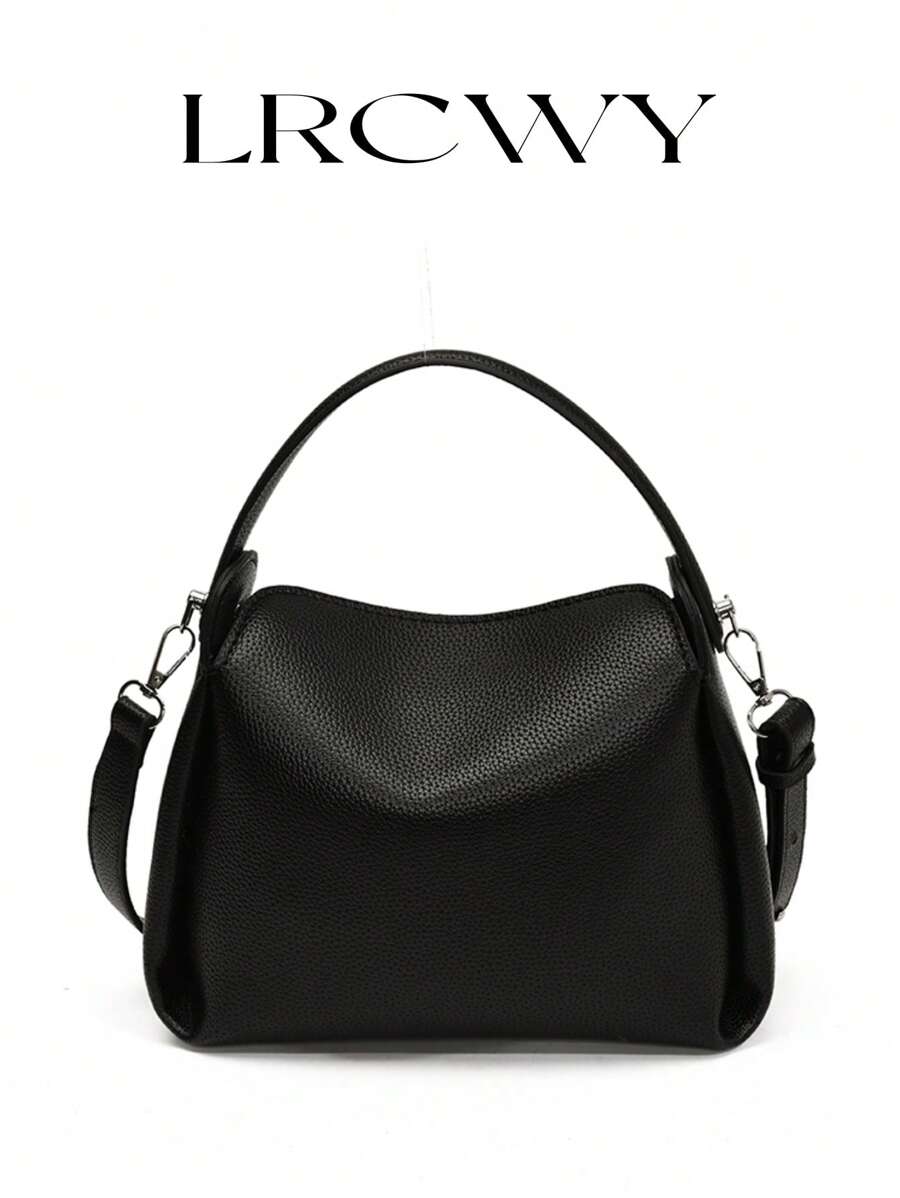 Women's Handbag, Fashion Minimalist Business Casual Tote Bag, Elegant Shoulder Bag, Black Bucket Bag - Black - View 1