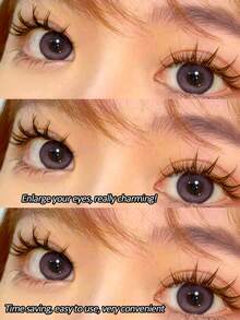 Rikuaild 5 Pairs Brown Cartoon False Eyelashes, Anime Style, Natural Soft Brown Lash Extension, Reusable Transparent Band, Natural Pointed False Eyelash Strips, Eyelashes - Bulu Mata Manga Runcing - View 2