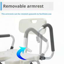 Shower Chair With Removable Armrests And Backrest, Height Adjustable Bathroom Stool With Non-Slip Feet, Up To 150 Kg, Shower Stool For Seniors - Baby Blue - View 3