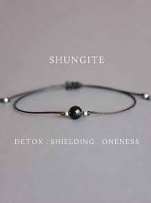 1 件 Shungite 手链 疗愈水晶手链 男士手链 女士宝石手链 Shungite 珠宝 情感力量 精神清晰度 - 黑色 - 查看 1