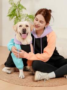 狗狗与主人同款卫衣，狗狗卫衣，宠物卫衣，狗狗连帽衫，宠物连帽衫，适合小型中大型犬的保暖狗狗服装，适合居家户外场景，经典款狗狗服装 - 彩色 - 查看 5