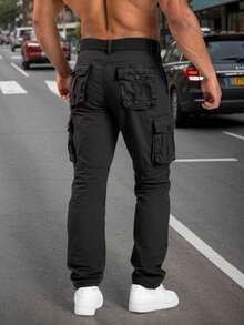 Herren Utility Cargohose - Gerade Beinform Hose - Multitaschen Hose - Sport Outdoor Hose - Berg Outdoor Hose - Gerade Beinform Hose - Modehose - Neues Modell 2025 - Japanischer Stil - Kostenloser Gürtel enthalten - Urbaner funktionaler Outdoor Sport - Athleisure Trendsetter - Straßen-Lässig Lässig - Resort Lässig Tarnmuster, Passform für Alle/Global/Universal, Lässig Outdoor Sport Cargohose, Hochwertig - Schwarz - Übersicht 2