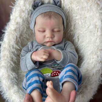 18inch 46cm Soft Vinyl Asleep Reborn Baby Alive Art Doll Cloth Body Newborn Baby Toy Girl Birthday Gift Lifelike