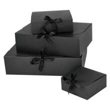 1个可折叠礼盒，礼品包装盒，沙特国庆节礼盒，适合作为送给家人和朋友的通用节日礼物 - 黑色 - 查看 3