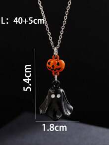 1-3pcs Pumpkin & Ghost Earrings, Cute Enamel Fashion Creative Personalized Versatile Drop Oil Stud Earrings, Pumpkin & Ghost Necklace Suitable For Halloween Party Jewelry