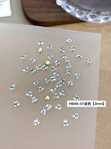 5Pcs/30Pcs/50Pcs Mixed Size Luxury Nail Rhinestone Decorations, New Sparkling Alloy Stacked Rhinestone, Crystal Oblique Heart & Square Nail Charms, Diy Nail Supplies Nails Nail Gems
