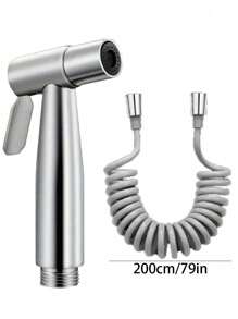 3件套不锈钢高压手持式冲洗喷头，便携式马桶冲水喷头，多功能浴室清洁喷雾套装，带软管和支架，方便浴室清洁、个人卫生和冲厕，时尚浴室配件，理想的浴室用品礼品 - 彩色 - 查看 15