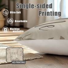 6 件现代简约奶茶色抽象几何“家，甜蜜的家”印花靠垫套 [无枕芯]，17.7*17.7 英寸(45*45cm)/19.69*19.69 英寸(50*50cm)/15.75*15.75 英寸(40*40cm)，[单面印花] 涤纶抱枕套适用于沙发、床、客厅、卧室、汽车、办公室、酒店装饰，适合所有季节，是送给家人和朋友的完美礼物 - 6pcs-奶茶色 - 查看 7