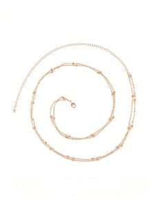 多层串珠性感银金腰链珠肚脐链水晶肚链水钻可调节比基尼腰带身体链腰带肚脐首饰夏季海滩度假派对配饰女士和女孩