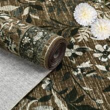 Botanical Printed Area Rug Vintage Floral Rug Washable Area Rug Stain Resistant Non-Slip Foldable Interior Decorative Rug For Bedroom Farmhouse Apartment Dining Room Laundry Room - 棕色 - 查看 5