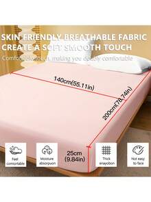 1 pieza Sábana ajustada supersuave, sensación ligera como una nube, bolsillo profundo de 25 cm, para cama individual, matrimonial, king y queen, para el hogar y accesorios de dormitorio escolar