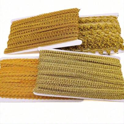 5M/20M 0.8cm-2cm Metallic Braid Lace Ribbon Trim For Wedding Gift Wrapping, Flower Costumes, Sewing Crafts, Christmas & Home Decoration