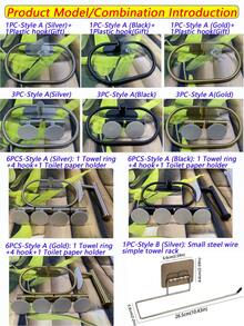 1/3/6 Giá treo khăn tắm phòng tắm, Giá treo khăn dính, Giá treo khăn bằng thép không gỉ, Vòng treo khăn, Giá treo khăn tắm, Thanh treo khăn, Giá treo khăn treo tường, Thanh treo khăn cho phòng tắm, Vòng treo khăn tay, Giá treo khăn, Phụ kiện phòng tắm, Đồ sắp xếp phòng tắm, Giá treo khăn lau bát đĩa màu đen mờ không cần khoan, Móc treo khăn rửa mặt, Đồ sắp xếp đồ dùng phòng tắm, Phụ kiện phần cứng, Bạc vàng, Chống thấm nước, Trang trí phòng tắm, Đồ sắp xếp nhà bếp, Đồ dùng phòng tắm - Nhiều màu - Xem 5