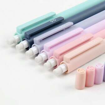 6pcs Pastel Mechanical Pencil Set: Lightweight, Retractable 0.5/0.7mm, For Art & Writing, Comfortable Grip [Random Color],For School Supplies,Back To School