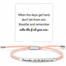 Women String Bracelets - Remember-pink and Silver - View 9