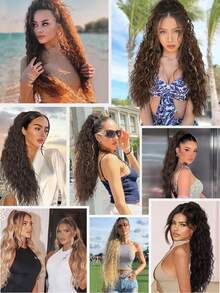 Ponytail Extension, Claw Clip Ponytail Extension For Women Long Wavy Pony Tails Hair Extensions Fluffy Natural Looking Synthetic 30 Inch Clip In Ponytail Hairpiece For Daily Use - Multicolor - View 8